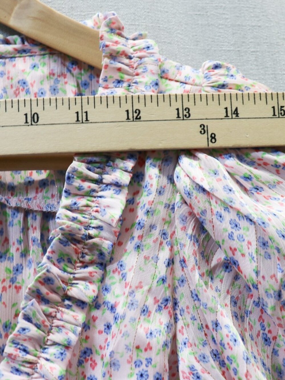 For Love & Lemons Phoebe Floral Mini Dress L Pink Cut Out Puff Sleeve NWT - Picture 15 of 16